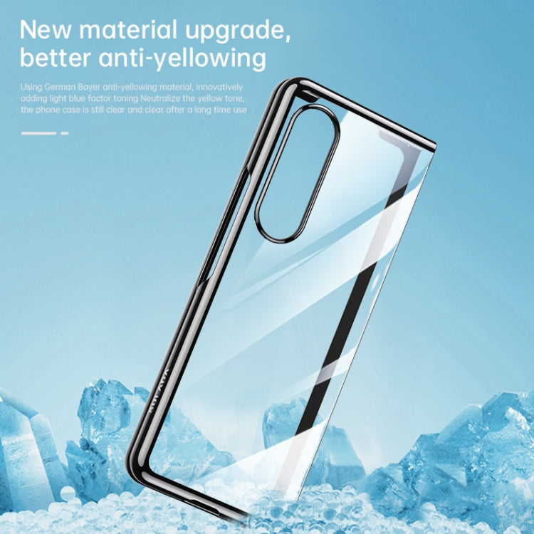 SULADA Shockproof Plating PC Transparent Protective Case, For Samsung Galaxy Z Fold4, For Samsung Galaxy Z Flip4
