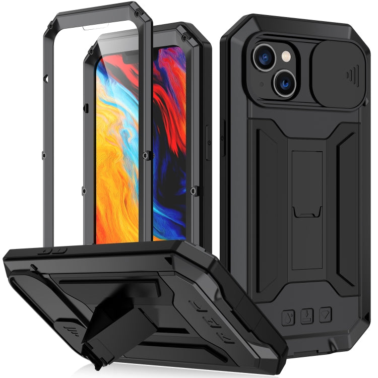 For iPhone 14 R-JUST Shockproof Life Waterproof Dust-proof Case (Black)