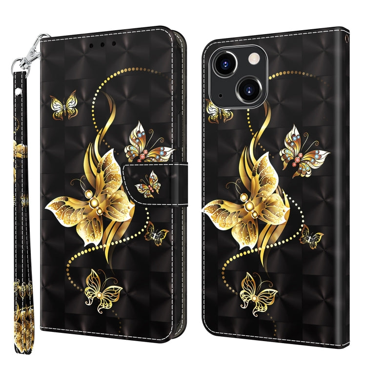 3D Painted Leather Phone Case, For iPhone 14, For iPhone 14 Plus, For iPhone 14 Pro