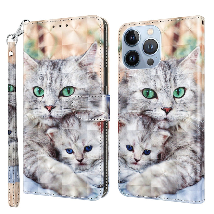 3D Painted Leather Phone Case, For iPhone 14 Pro Max, For iPhone 13 mini, For iPhone 13