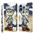 3D Painted Leather Phone Case, For iPhone 13 Pro, For iPhone 13 Pro Max, For iPhone 12 mini