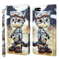 3D Painted Leather Phone Case, For iPhone SE 2022 / SE 2020 / 8 / 7, For iPhone XR, For iPhone 8 Plus / 7 Plus