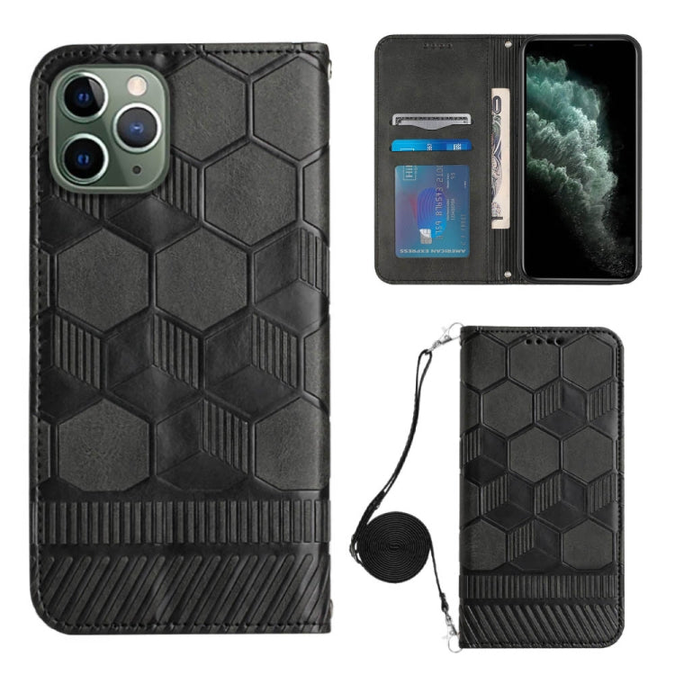 Crossbody Football Texture Magnetic PU Phone Case, For iPhone 11, For iPhone 11 Pro, For iPhone 11 Pro Max, For iPhone 12