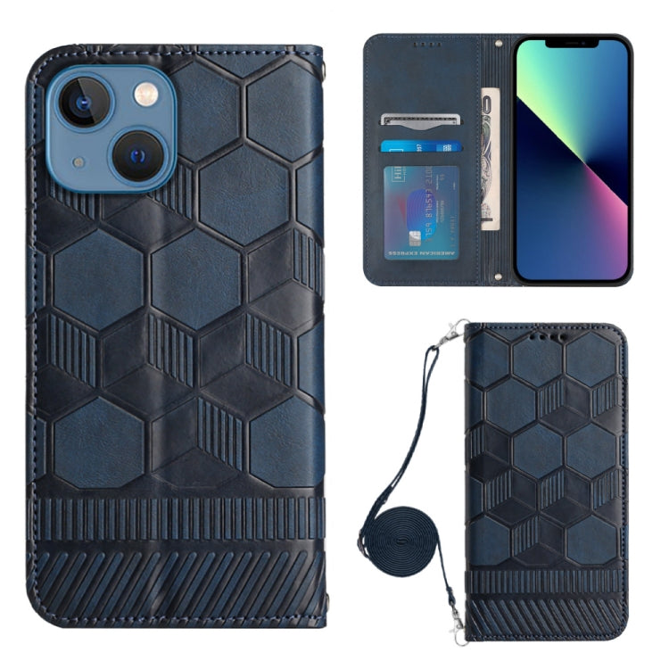 Crossbody Football Texture Magnetic PU Phone Case, For iPhone 13 Mini, For iPhone 13 Pro, For iPhone 13 Pro Max, For iPhone 14