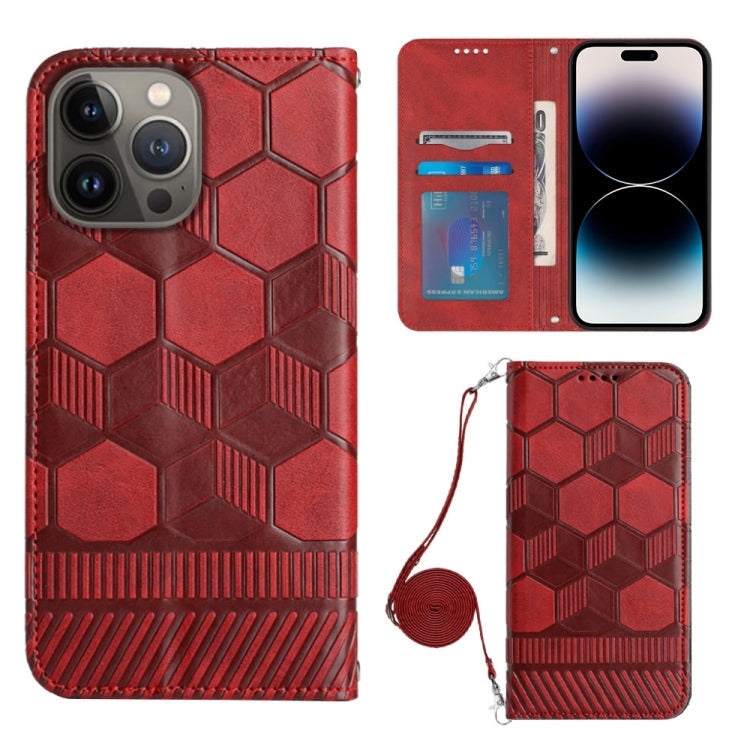 Crossbody Football Texture Magnetic PU Phone Case, For iPhone 14 Plus, For iPhone 14 Pro, For iPhone 14 Pro Max, For iPhone SE 2022/SE 2020/8/7