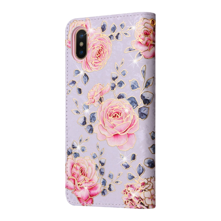 Bronzing Painting RFID Leather Case, For iPhone X / XS, For iPhone 7 Plus / 8 Plus, For iPhone SE 2022 / SE 2020 / 7 / 8