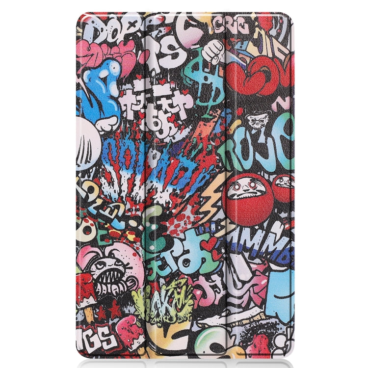 Colored Drawing Horizontal Flip Leather Case, with Three-folding Holder, For Galaxy Tab S6 Lite P610 10.4 inch