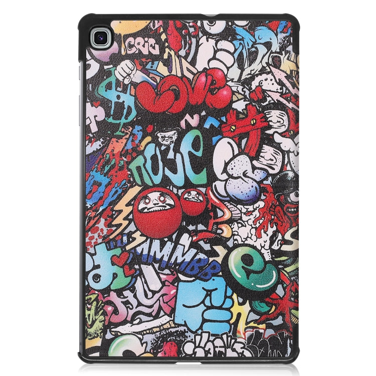 Colored Drawing Horizontal Flip Leather Case, with Three-folding Holder, For Galaxy Tab S6 Lite P610 10.4 inch