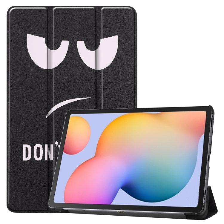 Colored Drawing Horizontal Flip Leather Case, with Three-folding Holder, For Galaxy Tab S6 Lite P610 10.4 inch