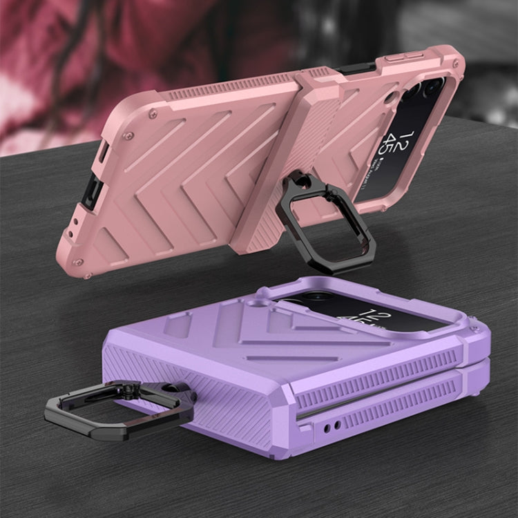 GKK Sliding Camshield Magnetic Armor Flip Phone Case with Ring Holder, For Samsung Galaxy Z Flip4