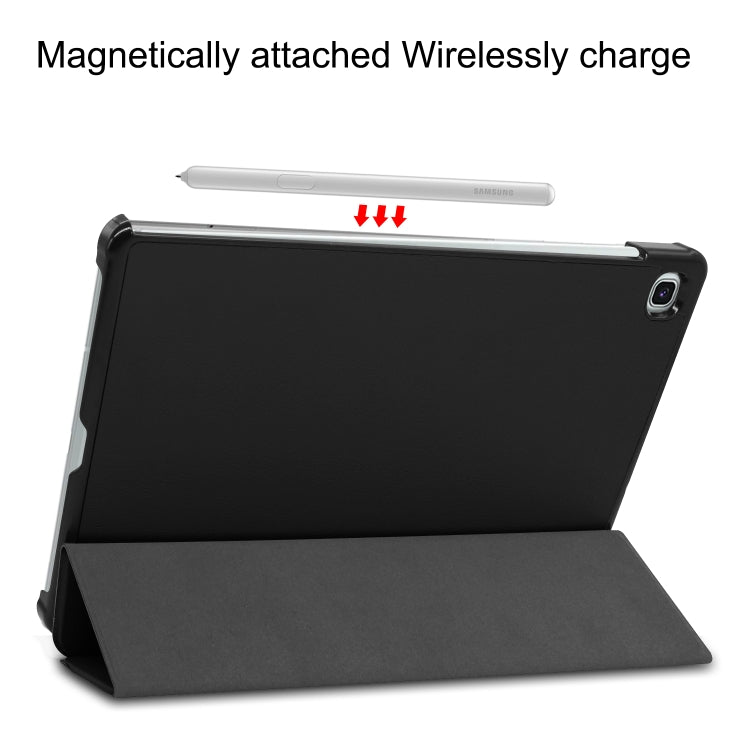 Custer Pattern Pure Color Horizontal Flip Leather Case with Three-folding Holder, For Galaxy Tab S6 Lite 10.4 inch, For Lenovo M10 Plus TB-X606F