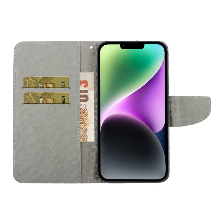 Colored Drawing Leather Phone Case, For iPhone 14 Plus