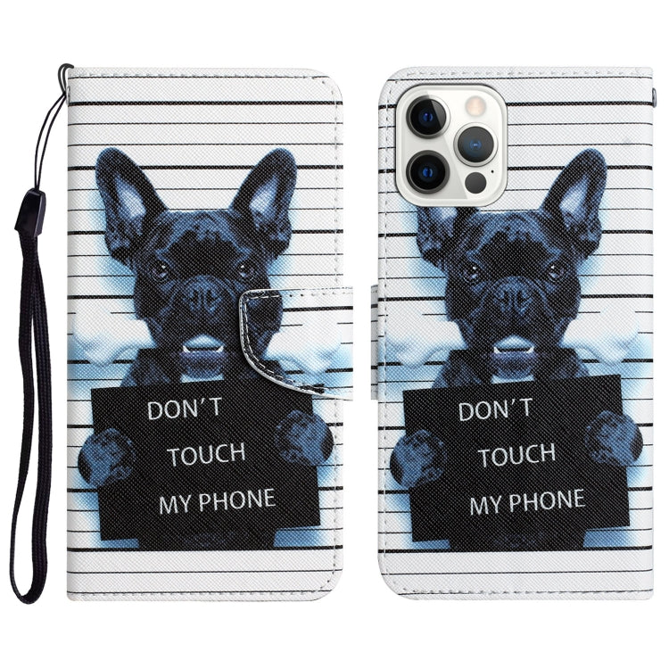 Colored Drawing Leather Phone Case, For iPhone 14 Pro