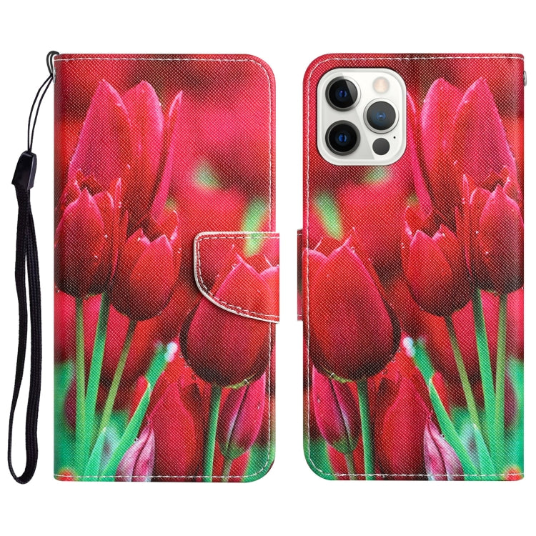 Colored Drawing Leather Phone Case, For iPhone 14 Pro
