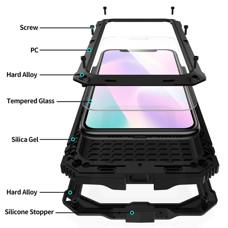 Shockproof Waterproof Dust-proof Metal + Silicone Protective Case with Holder, For iPhone 11, For iPhone 11 Pro, For iPhone 11 Pro Max, For iPhone XS Max, For Galaxy S20 Ultra