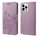 Butterfly Flower Pattern Flip Leather Phone Case, For iPhone 14 Pro Max