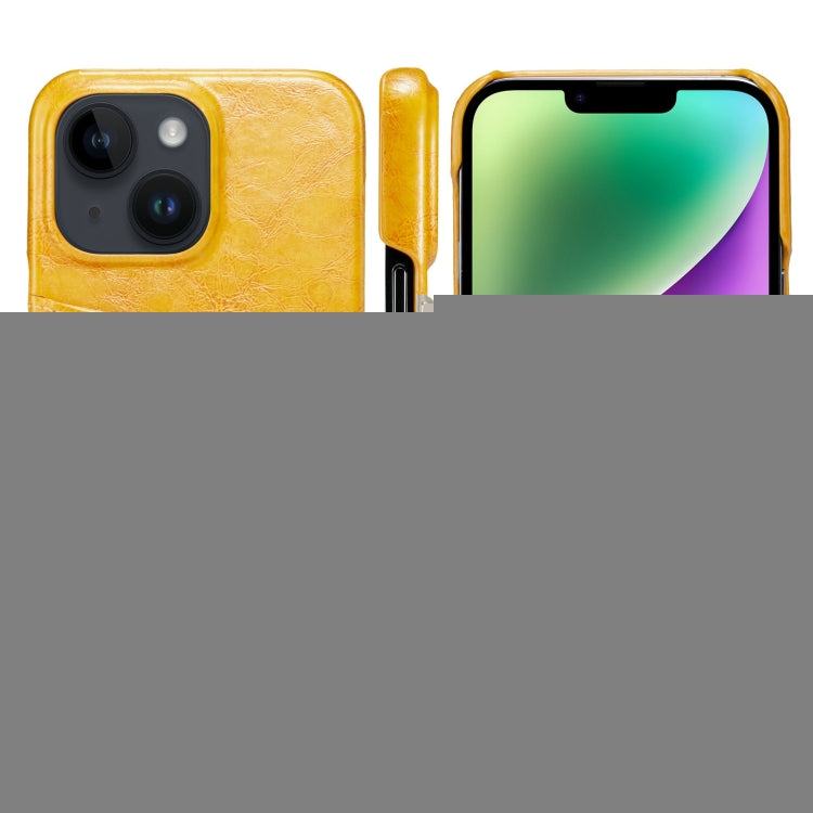 Fierre Shann Retro Oil Wax Texture PU Leather Case with Card Slots, For iPhone 14, For iPhone 14 Plus, For iPhone 14 Pro, For iPhone 14 Pro Max