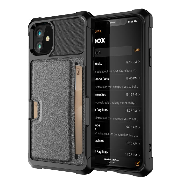 ZM02 Card Slot Holder Phone Case, For iPhone 12, For iPhone 12 mini, For iPhone 12 Pro, For iPhone 12 Pro Max, For iPhone 13, For iPhone 13 mini, For iPhone 13 Pro, For iPhone 13 Pro Max