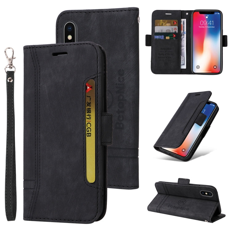 BETOPNICE Dual-side Buckle Leather Phone Case, For iPhone XS Max, For iPhone SE 2022 / SE 2020 / 7 / 8, For iPhone 7 Plus / 8 Plus