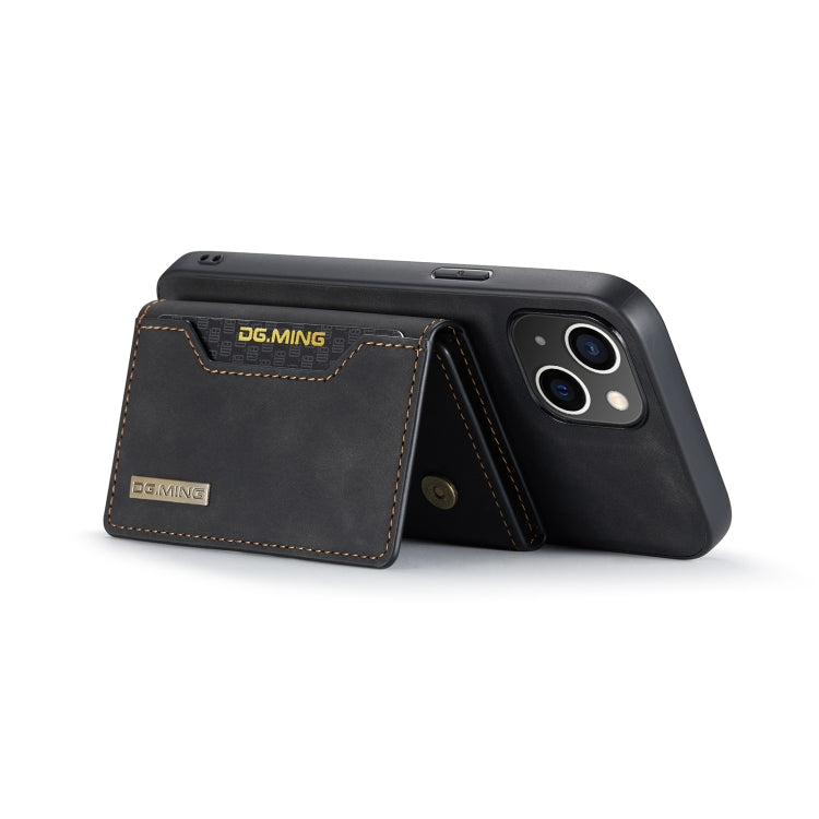 DG.MING M2 Series 3-Fold Card Bag Magnetic Leather Case, For iPhone 14, For iPhone 14 Plus, For iPhone 14 Pro, For iPhone 14 Pro Max
