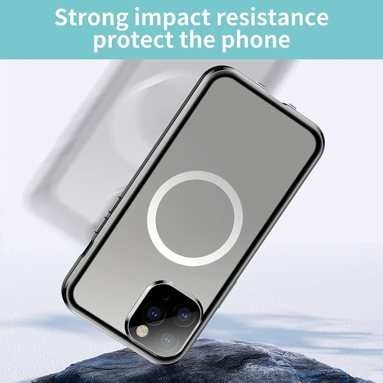For iPhone 12 Pro 360 Full Body Magnetic Frosted Magsafe Phone Case(Black)