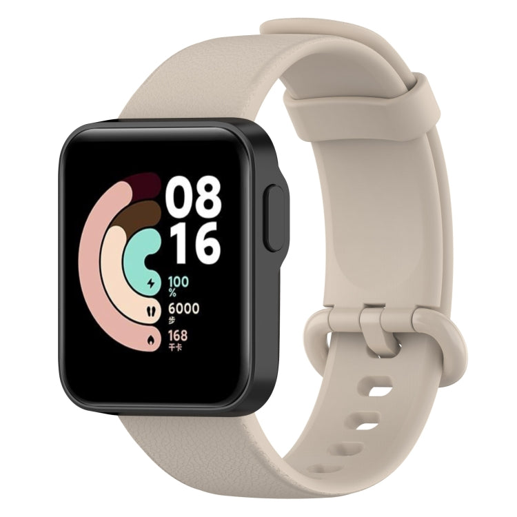 For Xiaomi MI Watch Lite / Redmi Watch Litchi Texture Leather Watch Band(Ivory White)