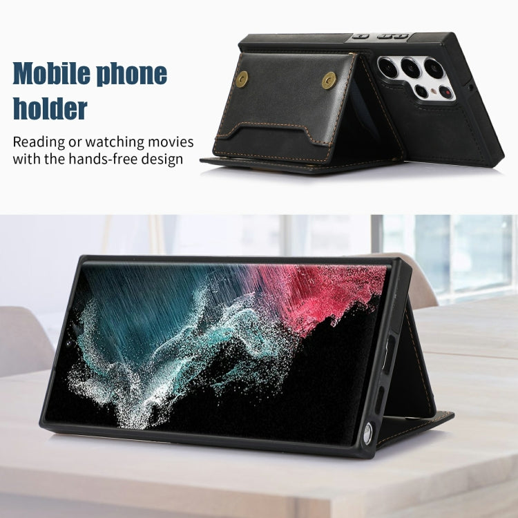 Three-fold RFID Leather Phone Case with Lanyard, For Samsung Galaxy S22 Ultra, For iPhone 12 Pro