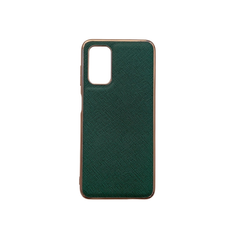 Nano Electroplating Cross Texture Genuine Leather Phone Case, For iPhone 13, For Google Pixel 6 Pro, For Google Pixel 6, For Google Pixel 6a, For Google Pixel 7 5G, For Samsung Galaxy A13 4G