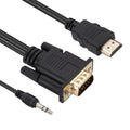 HDMI to VGA Adapter Cable with Audio, Length 1.8m, HDMI to VGA
