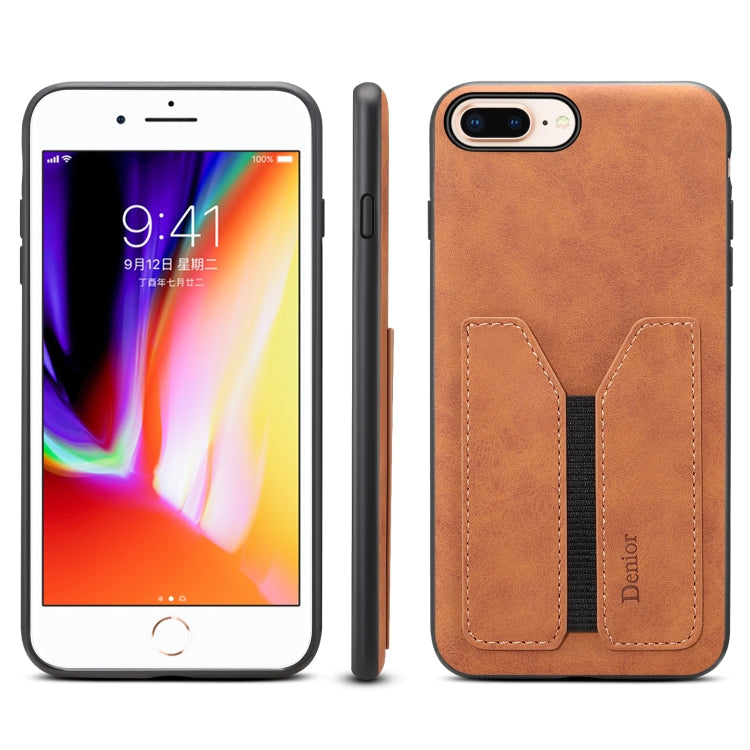 Denior DV Elastic Card PU Back Cover Phone Case, For iPhone 7 Plus / 8 Plus
