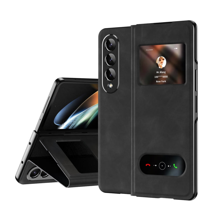 Mature Window View Flip Leather Phone Case, For Samsung Galaxy Z Fold2 5G