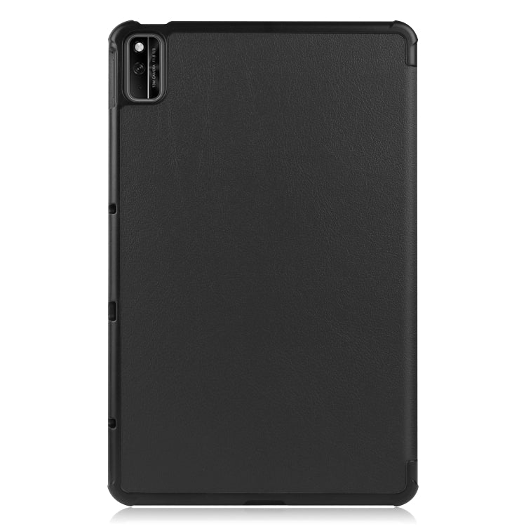 For Huawei MatePad 10.4 inch Solid Color Anti-fall Horizontal Flip Tablet PC Protective Leather Case with Bracket, Black