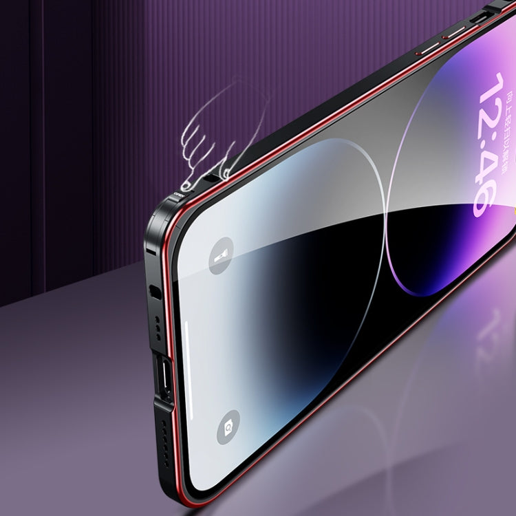 MagSafe Spring Buckle Metal Transparent Phone Case with Lens Protection, For iPhone 12 Pro Max