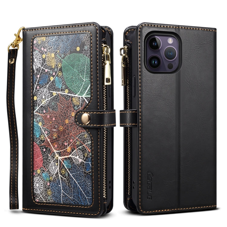 ESEBLE Star Series Lanyard Zipper Wallet RFID Leather Case, For iPhone 12 Pro, For iPhone 12, For iPhone 11 Pro Max, For iPhone 11 Pro, For iPhone 11, For iPhone SE 2022 / SE 2020 / 8 / 7, For iPhone XS Max, For iPhone XS / X