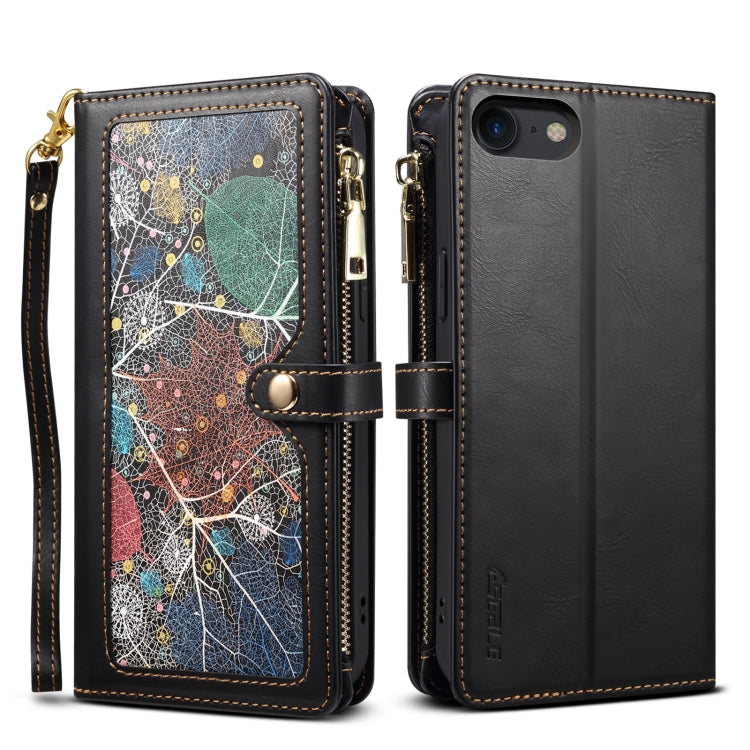 ESEBLE Star Series Lanyard Zipper Wallet RFID Leather Case, For iPhone 12 Pro, For iPhone 12, For iPhone 11 Pro Max, For iPhone 11 Pro, For iPhone 11, For iPhone SE 2022 / SE 2020 / 8 / 7, For iPhone XS Max, For iPhone XS / X