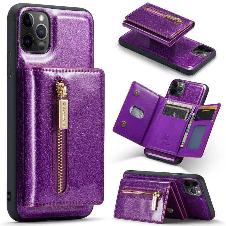 DG.MING M3 Series Glitter Powder Card Bag Leather Case, For Google Pixel 6, For Samsung Galaxy S20 FE, For iPhone 11 Pro, For Samsung Galaxy S21 5G, For iPhone 11 Pro Max, For Samsung Galaxy S21 Ultra 5G