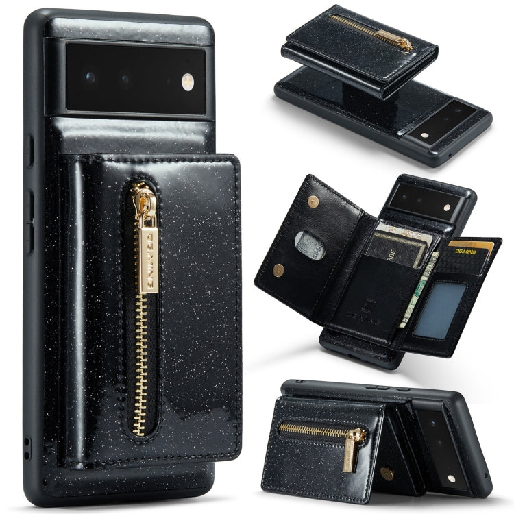 DG.MING M3 Series Glitter Powder Card Bag Leather Case, For Google Pixel 6, For Samsung Galaxy S20 FE, For iPhone 11 Pro, For Samsung Galaxy S21 5G, For iPhone 11 Pro Max, For Samsung Galaxy S21 Ultra 5G