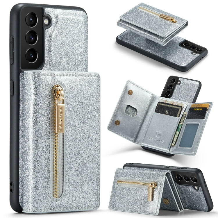 DG.MING M3 Series Glitter Powder Card Bag Leather Case, For Google Pixel 6, For Samsung Galaxy S20 FE, For iPhone 11 Pro, For Samsung Galaxy S21 5G, For iPhone 11 Pro Max, For Samsung Galaxy S21 Ultra 5G