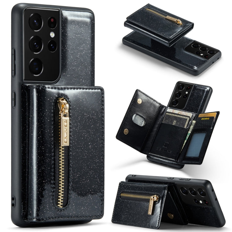 DG.MING M3 Series Glitter Powder Card Bag Leather Case, For Google Pixel 6, For Samsung Galaxy S20 FE, For iPhone 11 Pro, For Samsung Galaxy S21 5G, For iPhone 11 Pro Max, For Samsung Galaxy S21 Ultra 5G