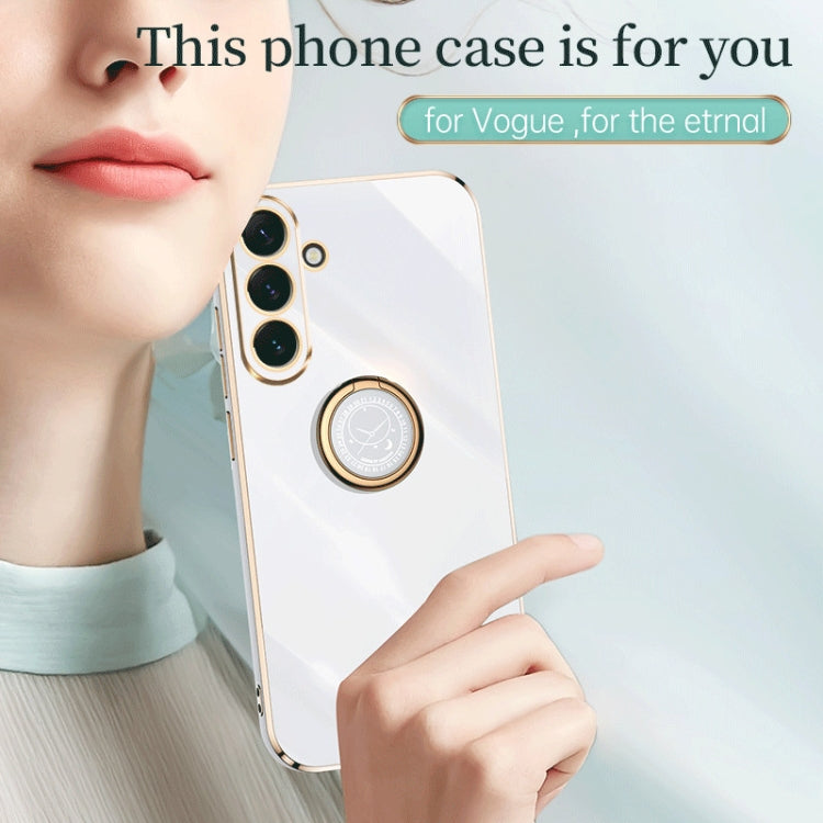 For Samsung Galaxy A54 5G XINLI Straight Edge Electroplate TPU Phone Case with Ring(Pink)