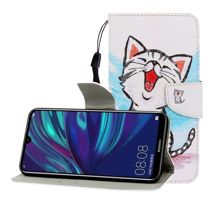 Colored Drawing Horizontal Flip Leather Case with Holder & Card Slot & Wallet, For Huawei Enjoy 9