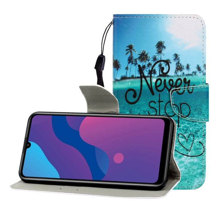 Colored Drawing Horizontal Flip Leather Case with Holder & Card Slot & Wallet, For Huawei Enjoy 10S