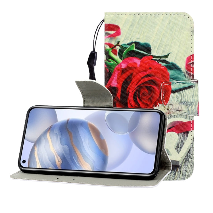 Colored Drawing Horizontal Flip Leather Case with Holder & Card Slot & Wallet, For Huawei Honor 30 Pro