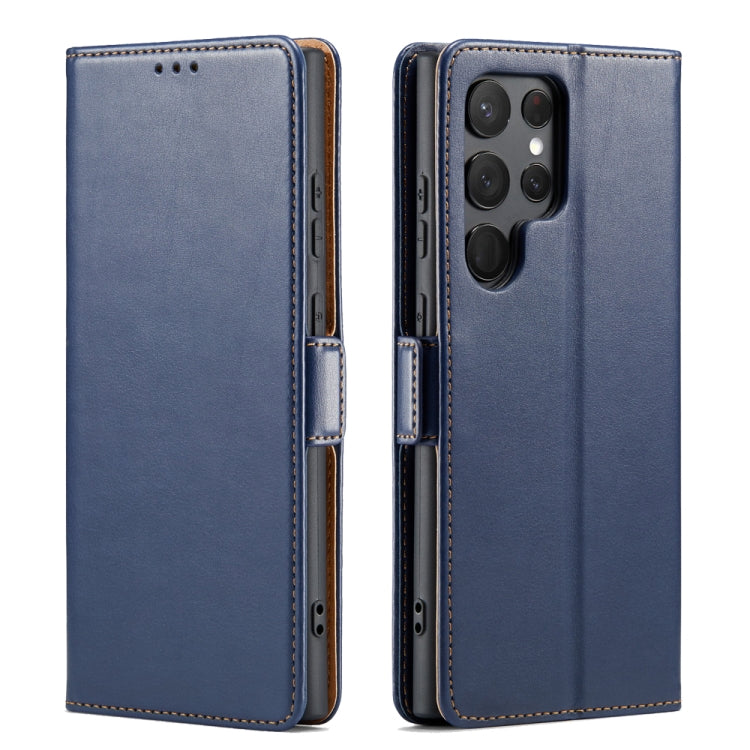 Fierre Shann PU Genuine Leather Texture Leather Phone Case, For Samsung Galaxy S23+ 5G, For Samsung Galaxy S23 Ultra 5G
