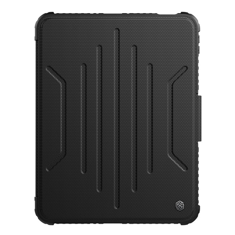 For iPad 10th Gen 10.9 2022 NILLKIN Bumper Snapsafe Multifunctional Leather Tablet Case with Pen Slot(Black)