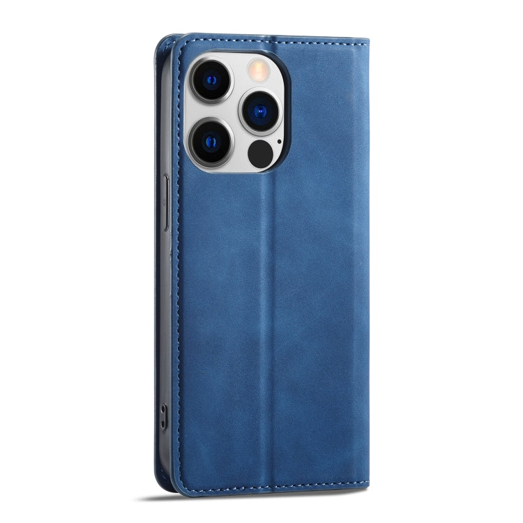 For iPhone 14 Pro Forwenw Dream Series Oil Edge Strong Magnetism Leather Phone Case(Blue)