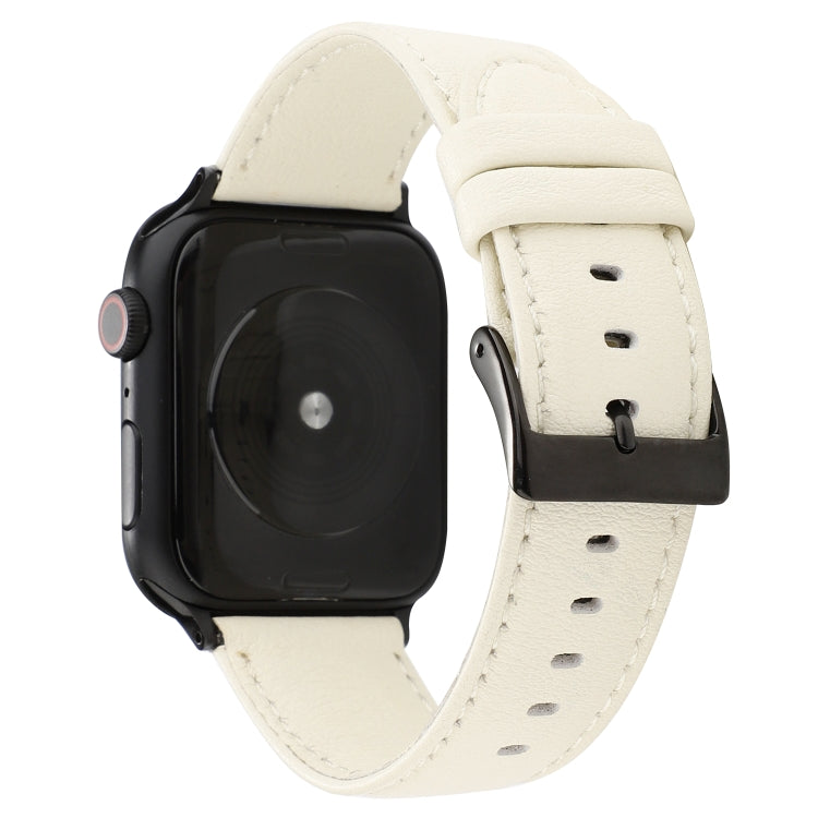 Cowhide Texture Leather Watchband, For Apple Watch Series 8&7 41mm / SE 2&6&SE&5&4 40mm / 3&2&1 38mm, For Apple Watch Series 7 45mm / 6 & SE & 5 & 4 44mm / 3 & 2 & 1 42mm, For Apple Watch Series 7 41mm / 6 & SE & 5 & 4 40mm / 3 & 2 & 1 38mm...