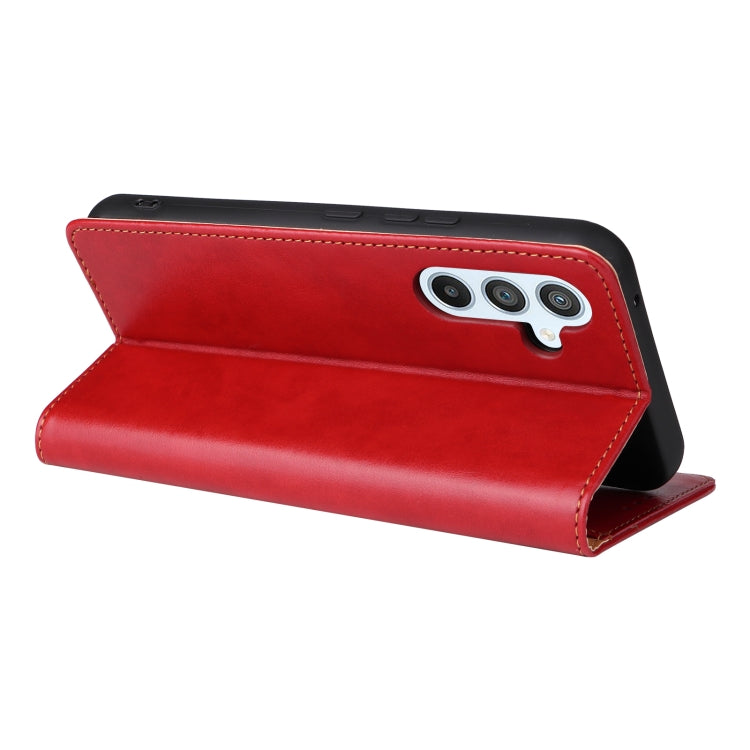 Fierre Shann PU Genuine Leather Texture Leather Phone Case, For Samsung Galaxy A54 5G