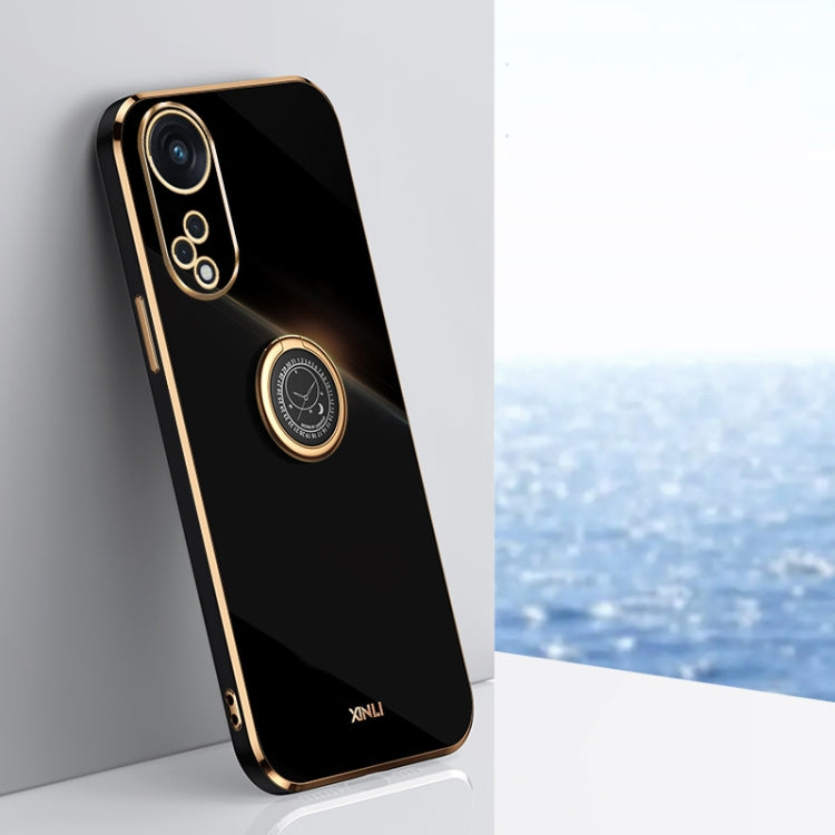 XINLI Straight Edge 6D Electroplate TPU Phone Case with Ring Holder, For OPPO Reno8 T 5G, For vivo Y100, For Samsung Galaxy A24 4G