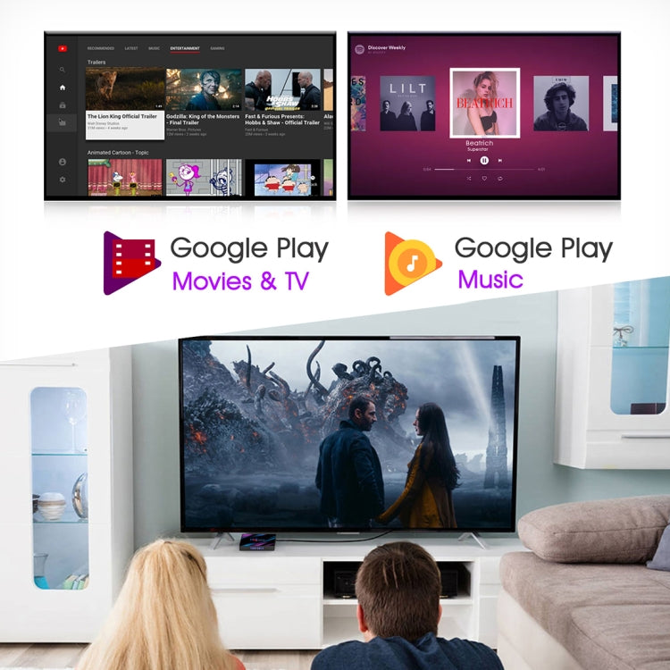 H96 Max-3318 4K Ultra HD Android TV Box with Remote Controller, Android 10.0, RK3318 Quad-Core 64bit Cortex-A53, 2GB+16GB, Support TF Card / USBx2 / AV / Ethernet, Plug Specification:UK Plug